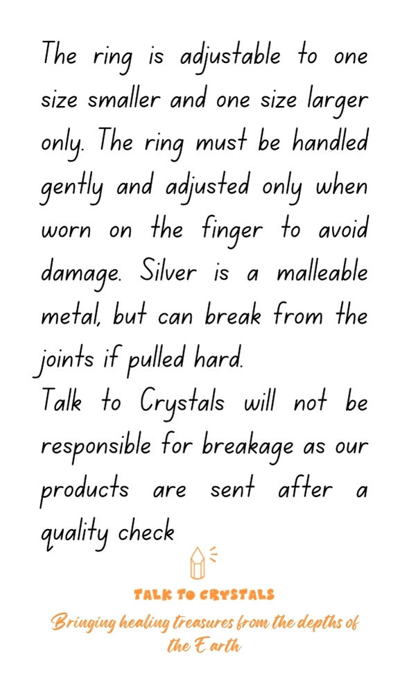 Moonstone Adjustable Ring in Silver (Emotional Balance)