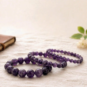 Amethyst Crystal Bracelet — For Calm Mind, Deep Meditation & Intuition