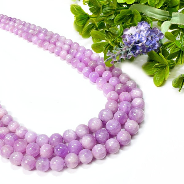 Kunzite Cascade Round Bead Necklace (Divine Love & Healing)