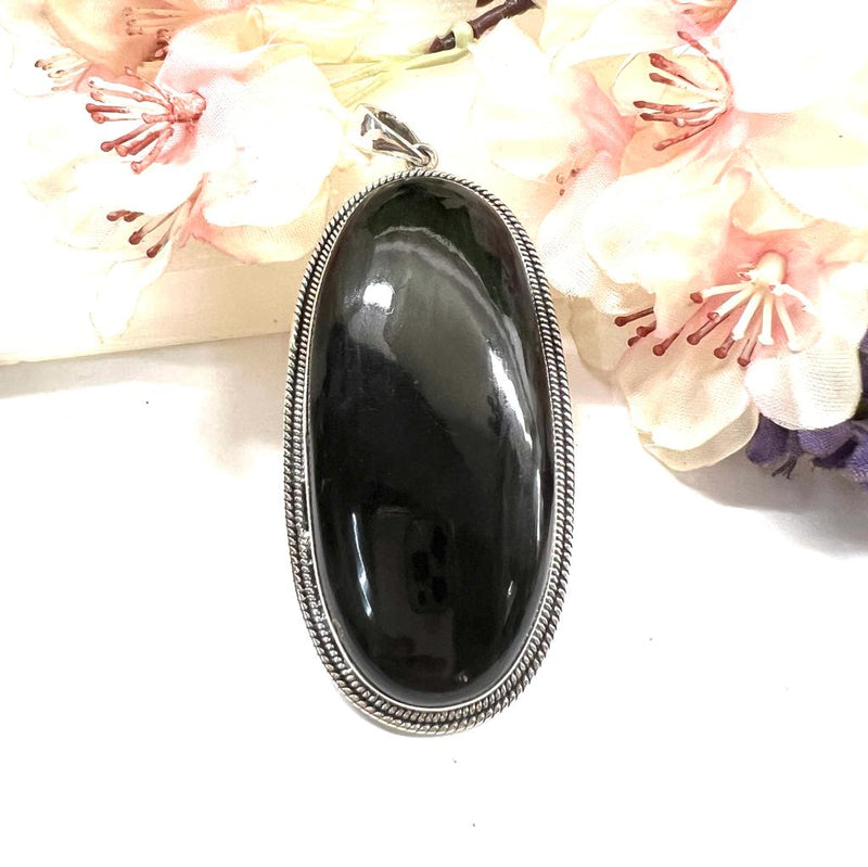 Black Obsidian Premium Silver Pendants (Protection & Grounding)