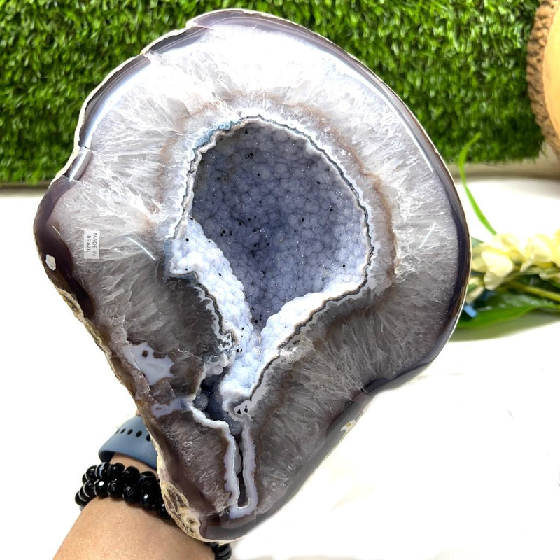 Agate & Blue Chalcedony Geode (Balanced Emotions & Thoughts)