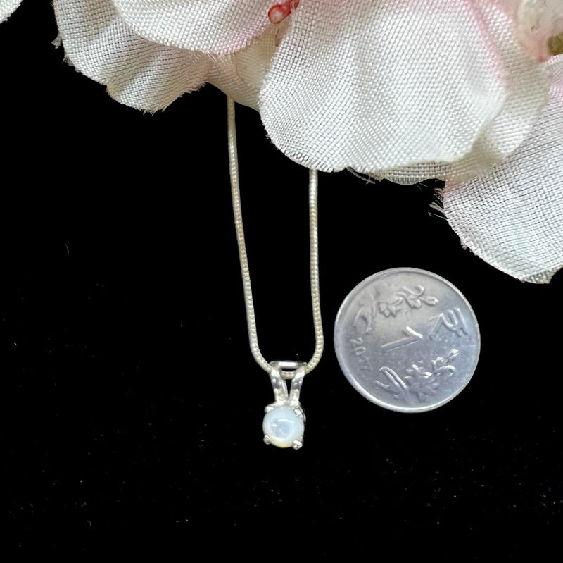 Mother of Pearl Small Pendant in Silver