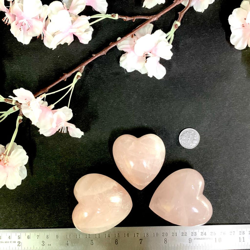 Rose Quartz Puffy Hearts (Attract loving Relationships)