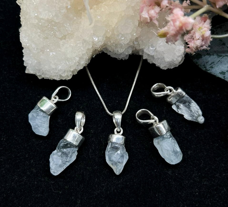 Shop Genuine Celestite Silver Pendant Online at Talk to Crystals