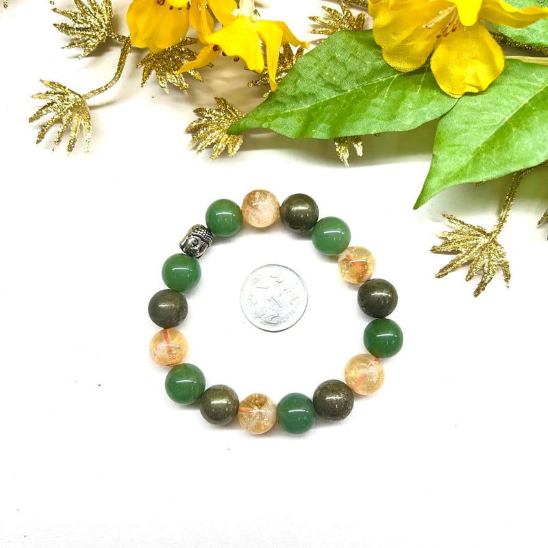 Citrine Pyrite & Green Aventurine Bracelet Alternate beads (Luck and Abundance)