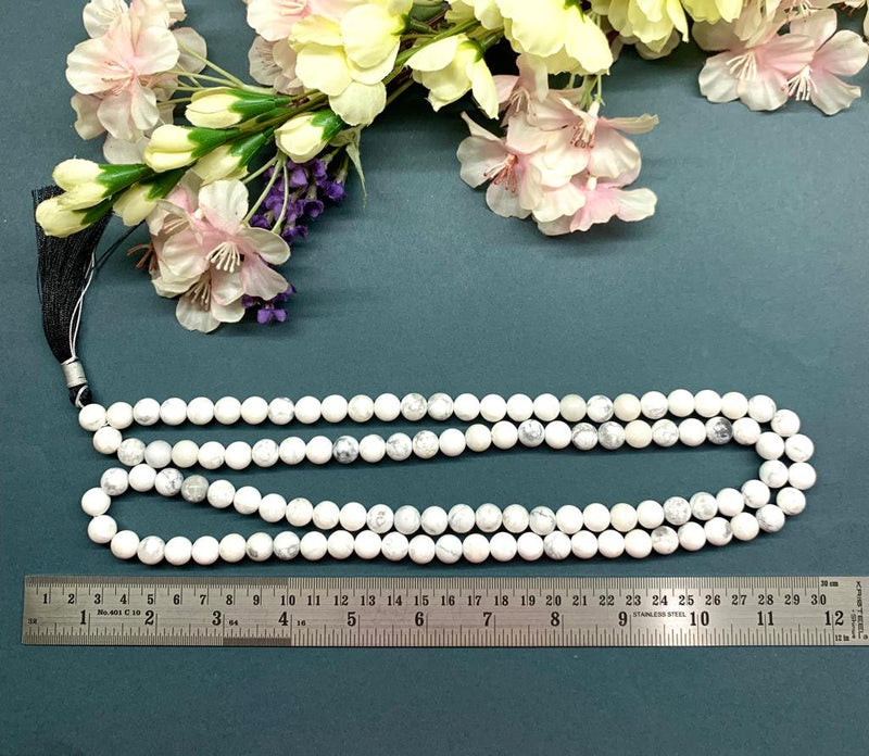 Howlite Round Beads Jaap Mala (Release Anxiety)