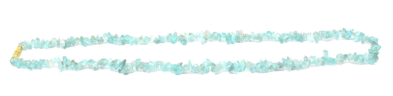 Blue Apatite 6mm Uncut Beads /Chips Necklace (Weightloss)