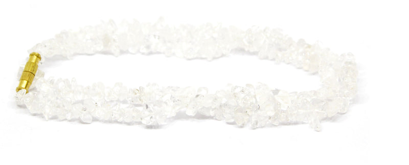 Clear Quartz 6mm Uncut Beads /Chips Necklace (Meditation)