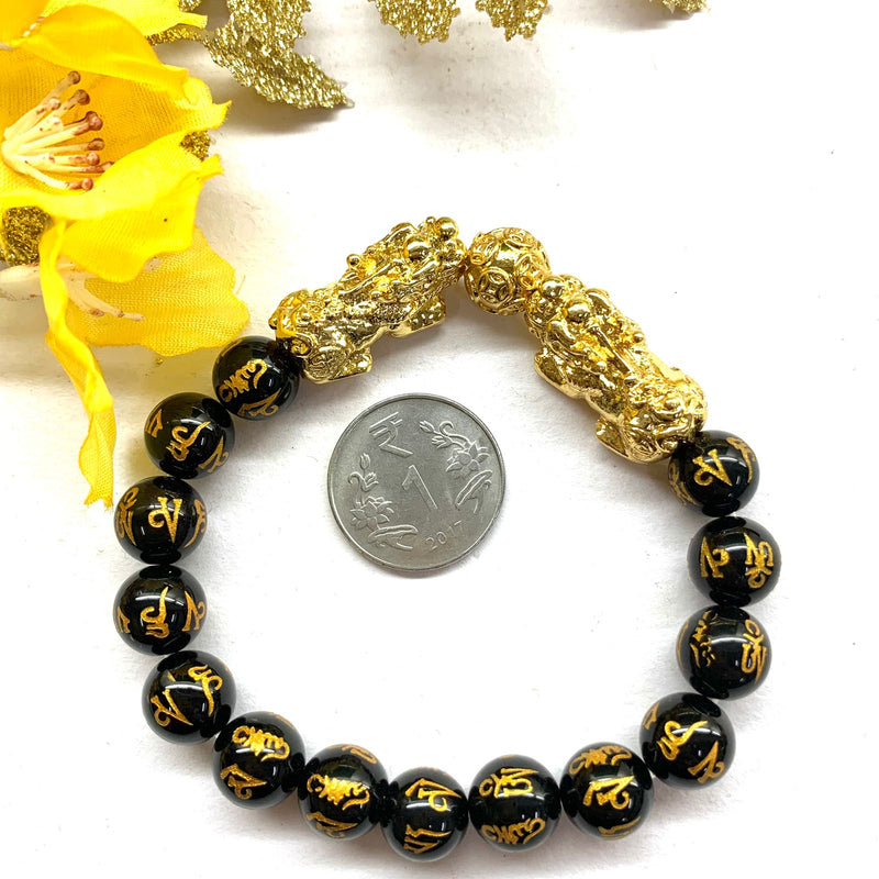 Pixiu Bracelet in Black Obsidian (Attract Wealth and Money)