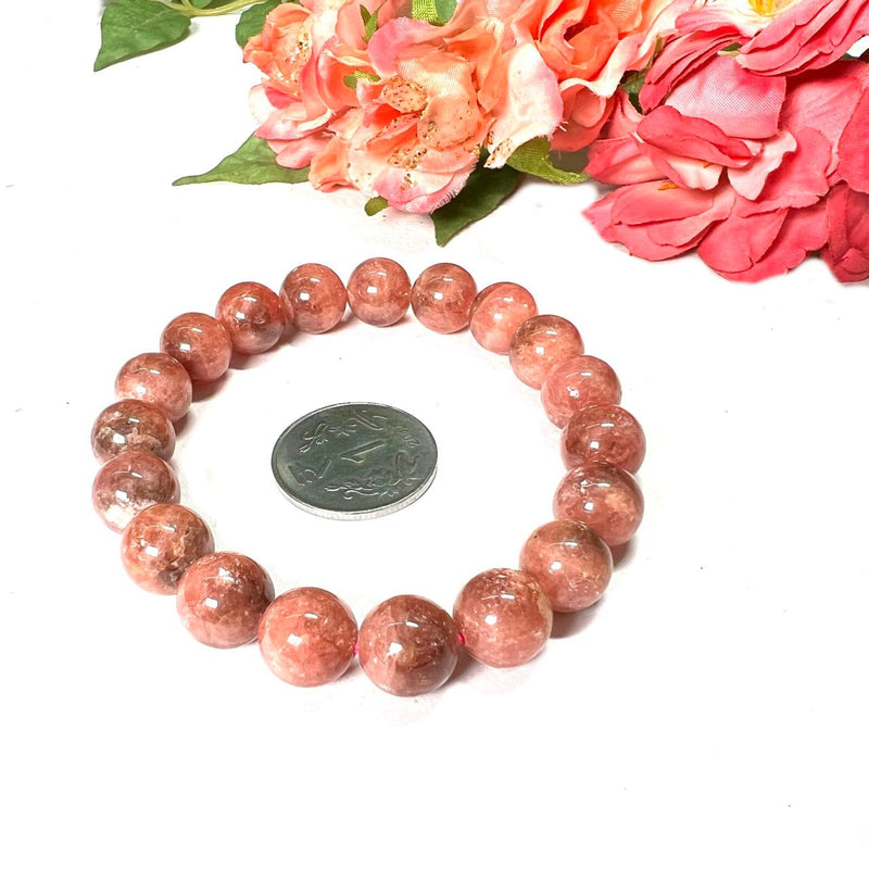 Rhodochrosite AAA Round Bead Bracelet (for Unconditional Self Love)