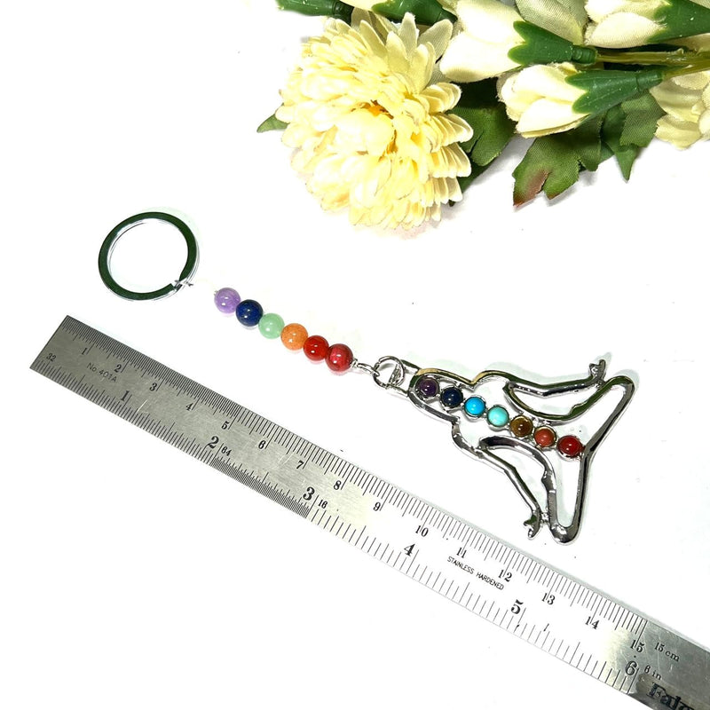 Meditation Pose Seven Chakra Key Ring