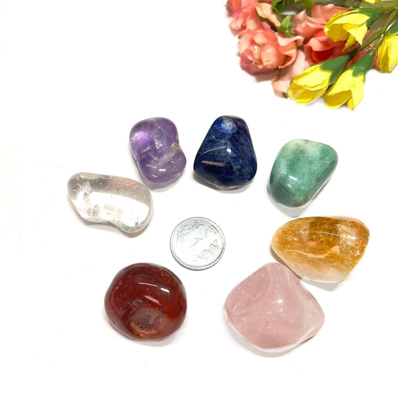 Chakra Set of Seven Tumbled Stones from Brazil (Chakra Balancing)