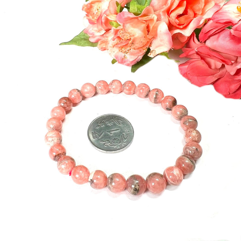 Rhodochrosite AAA Round Bead Bracelet (for Unconditional Self Love)