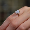 Blue Lace Agate Adjustable Rings in Silver