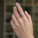 Blue Lace Agate Adjustable Rings in Silver