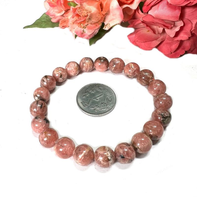 Rhodochrosite AAA Round Bead Bracelet (for Unconditional Self Love)