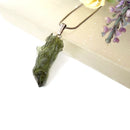 Moldavite Pendant with Silver Hook from Chlum Mines (Czech Republic)