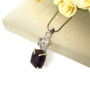 Saffordite / Chintamani and Herkimer Diamond Quartz Pendant in Silver