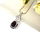 Saffordite / Chintamani and Herkimer Diamond Quartz Pendant in Silver