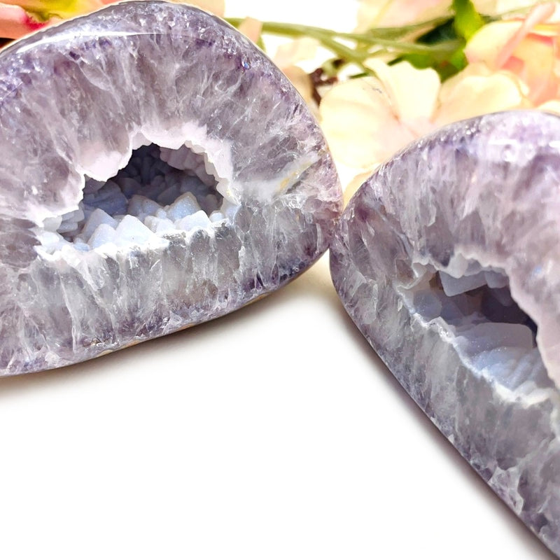 Agate Druzy Geode pairs (Balanced Thoughts & Emotions)