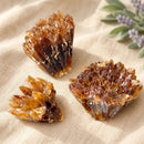 Amber Calcite cluster by Talk to Crystals from Mexico for manifestation, mental clarity, psychic abilities, confidence, courage and personal power.