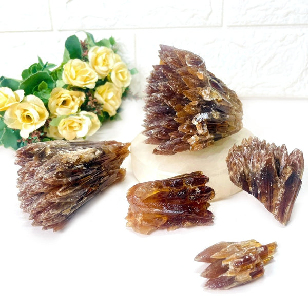 Amber Calcite Clusters (Manifestation & Courage)