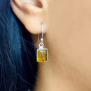 Amber Earrings in Silver