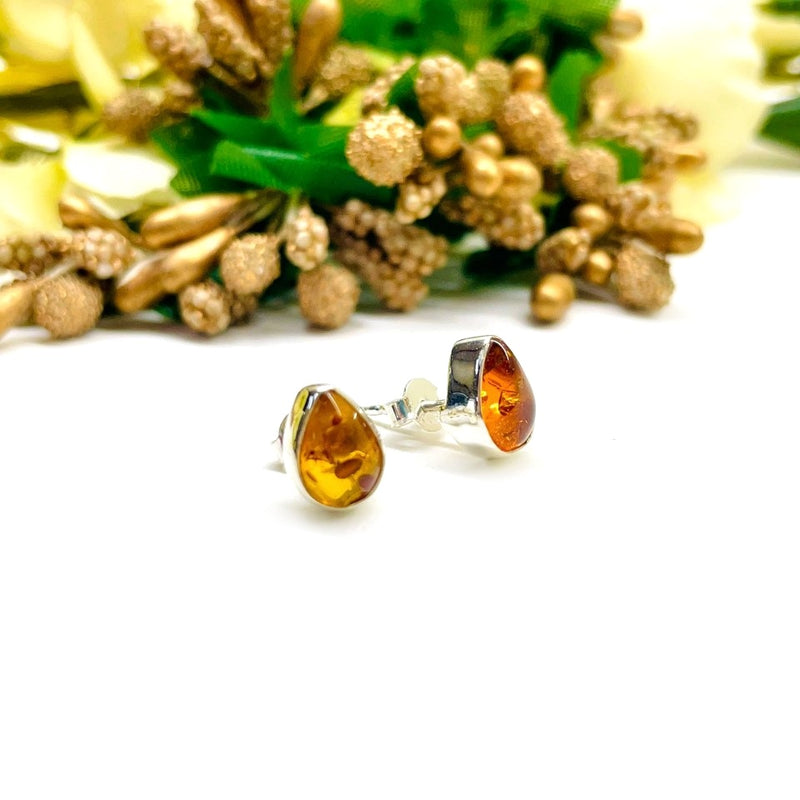 Amber Earrings in Silver