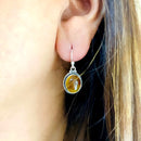 Amber Earrings in Silver