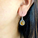 Amber Earrings in Silver