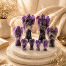 Natural Amethyst angel idols by Talk to Crystals for spiritual protection, intuition, meditation, restful sleep, spiritual growth and Crown & Third Eye Chakra healing