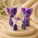 Amethyst Archangel Jeremiel idol with spread wings, symbolizing angelic protection, prophetic visions and dream wisdom, with Amethyst supporting meditation, intuition, clarity and Third Eye Chakra energy