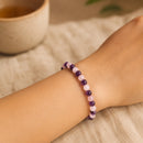 Amethyst & Rose Quartz Round Bead Bracelet (Peace and Harmony)