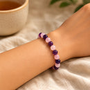 Amethyst & Rose Quartz Round Bead Bracelet (Peace and Harmony)