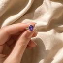 Amethyst Adjustable Ring in Silver