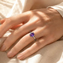 Amethyst oval silver ring