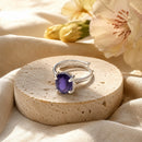 Amethyst Adjustable Ring in Silver