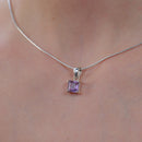Amethyst Small Pendant in Silver