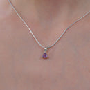 Amethyst Small Pendant in Silver