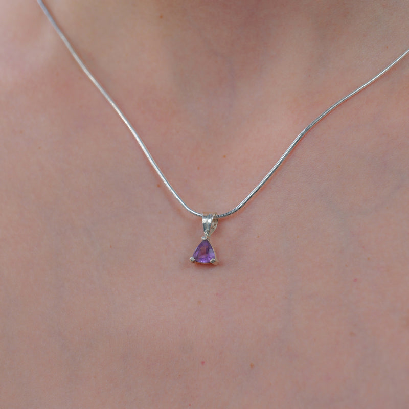 Amethyst Small Pendant in Silver