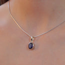 Amethyst Small Pendant in Silver