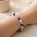 Amethyst, Rose Quartz and Clear Quartz Bracelet (Love and Calm)