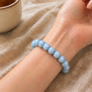 Angelite Round Bead Bracelet (Angel Connection and Peace)