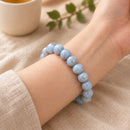 Angelite Round Bead Bracelet (Angel Connection and Peace)