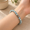 Angelite Round Bead Bracelet (Angel Connection and Peace)