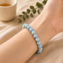 Angelite Round Bead Bracelet (Angel Connection and Peace)