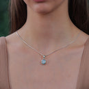 Aquamarine Small Pendant in Silver