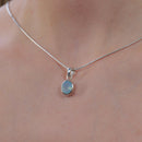 Aquamarine Small Pendant in Silver
