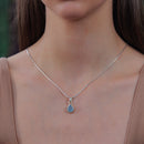 Aquamarine Small Pendant in Silver