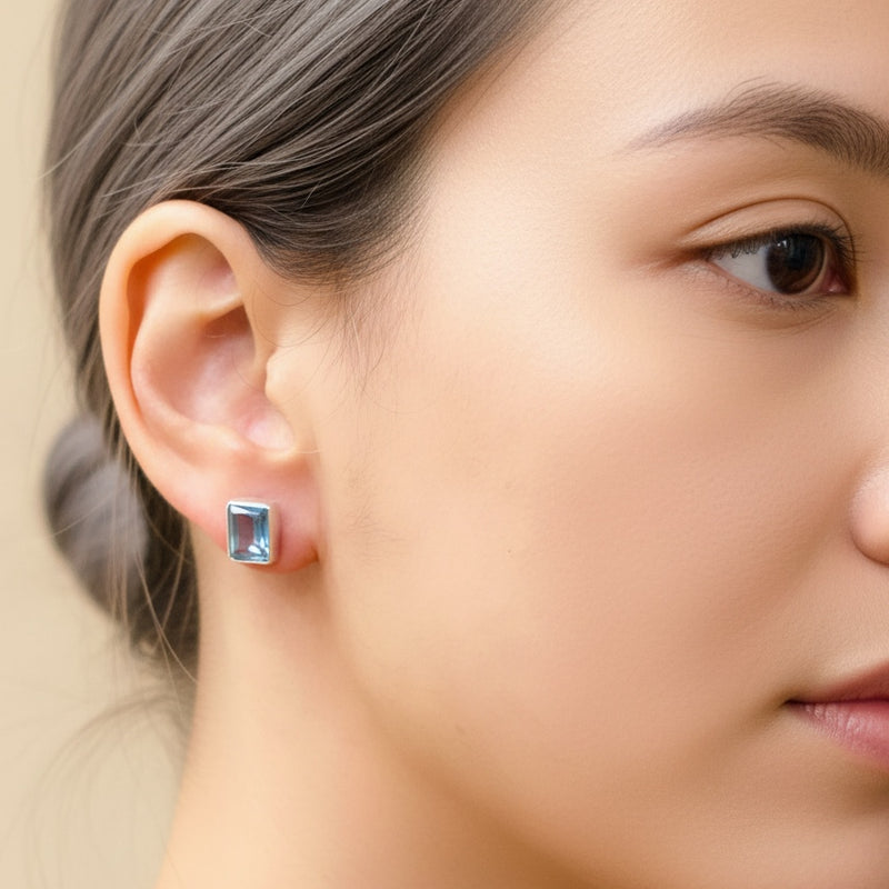 Aquamarine Earrings in Silver